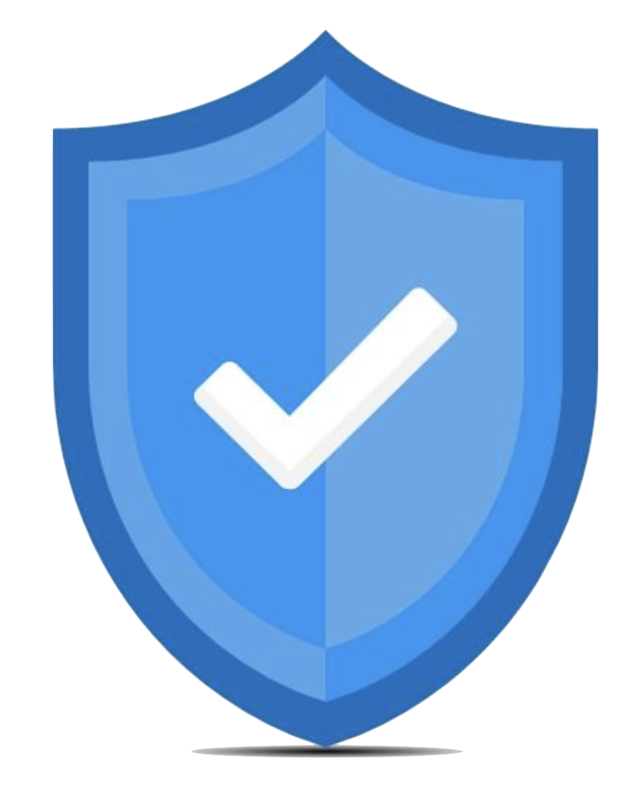 Blue security shield with checkmark representing RAFGuard's verified data protection and compliance